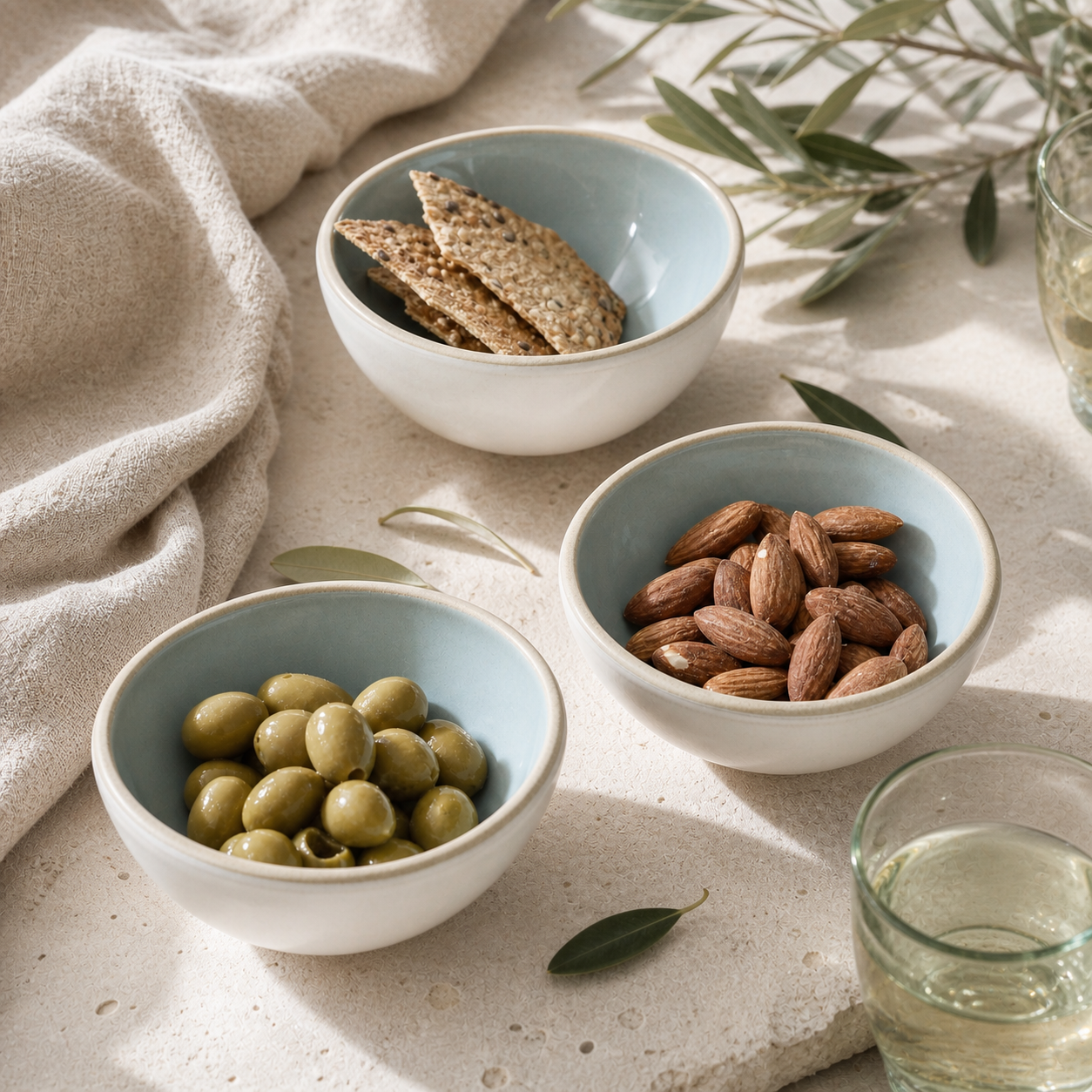 Sea Glass Snack Bowl Set — lifestyle