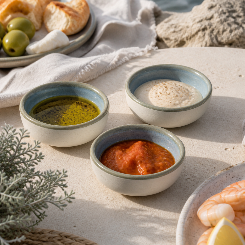 Shore Sauce Dish Set — lifestyle